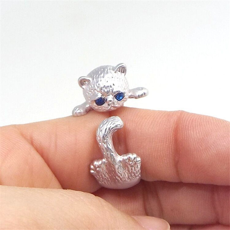 Verstellbarer Kitty-Ring aus 925er Sterlingsilber