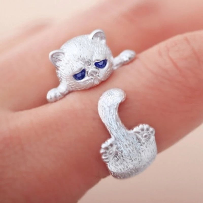 Verstellbarer Kitty-Ring aus 925er Sterlingsilber