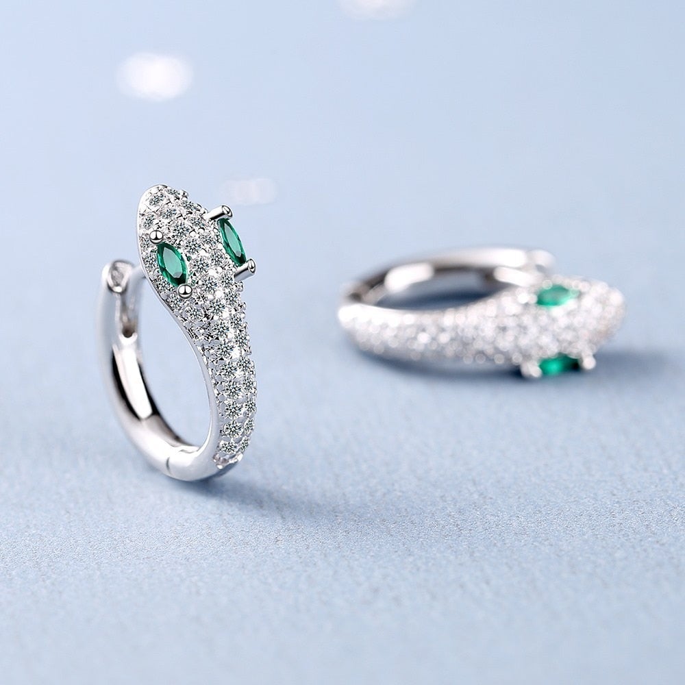 Elegante Schlangenohrringe aus 925er Sterlingsilber