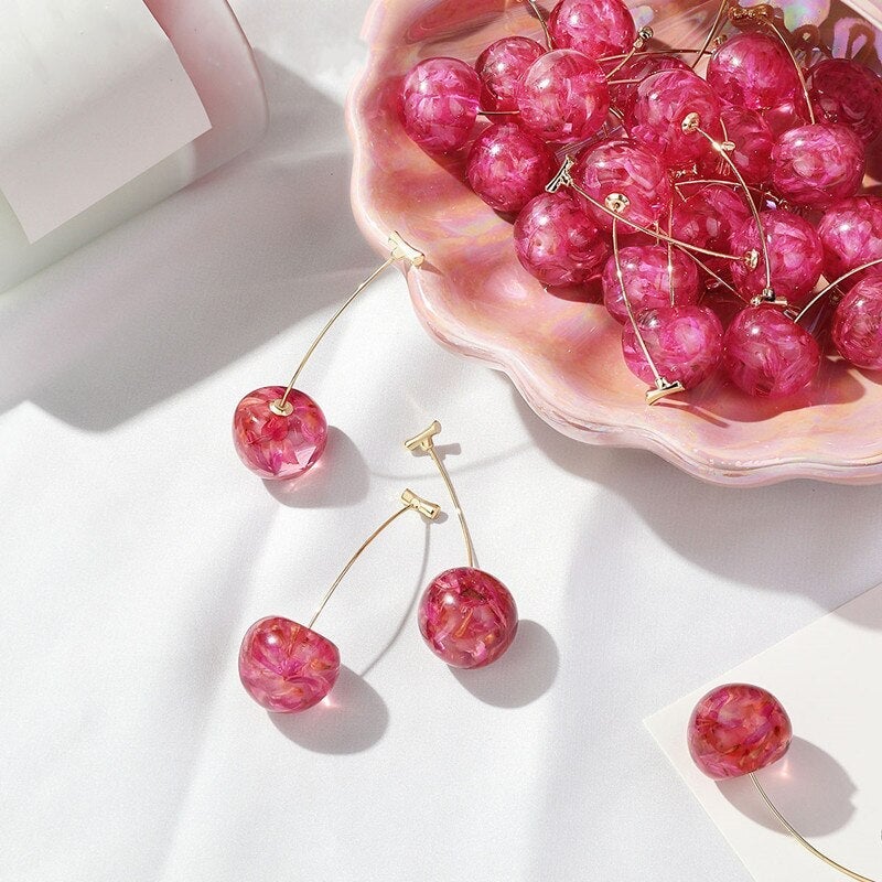 Elegante Rosa Kirsch Luxus-Ohrringe für einen glamourösen Auftritt