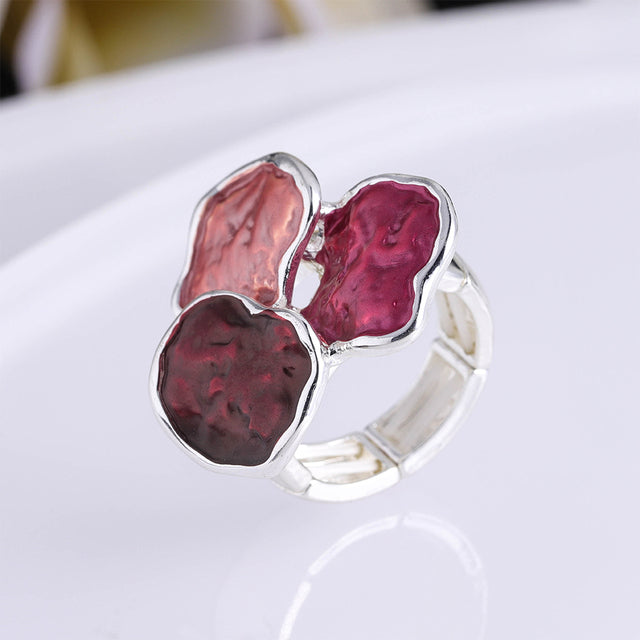 Eleganter Klassischer Emaille Ring im Kreisdesign