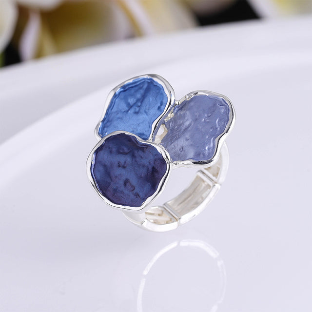 Eleganter Klassischer Emaille Ring im Kreisdesign
