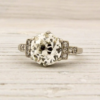 Klassischer Silber- und Glas Vintage-Ring