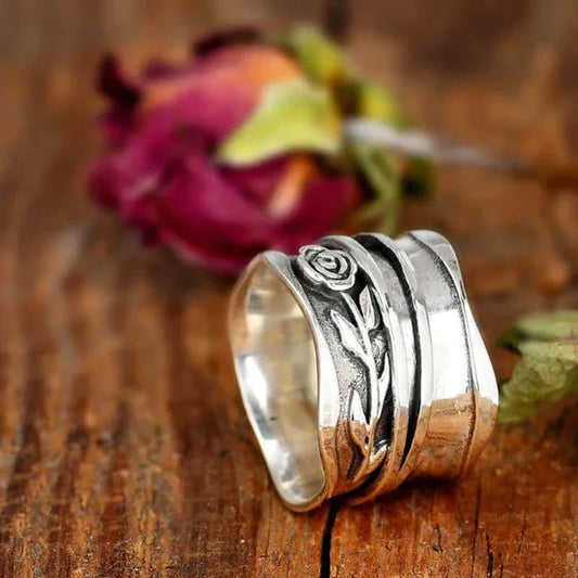 Charmanter Vintage Silber Blumenring