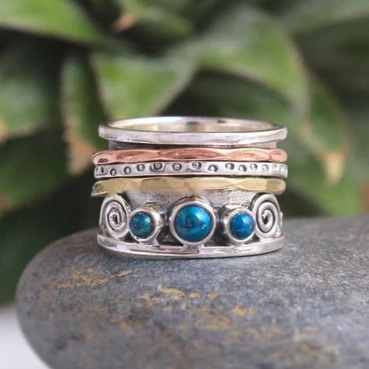 Böhmischer Saphir Meditationsring – Elegante Harmonie für deine Seelenreise