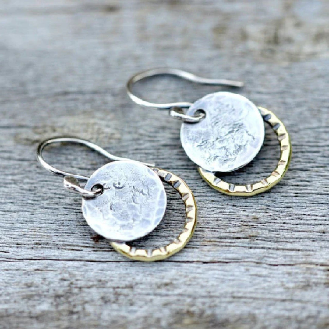 Elegante Vintage-Ohrringe aus Gold und Silber