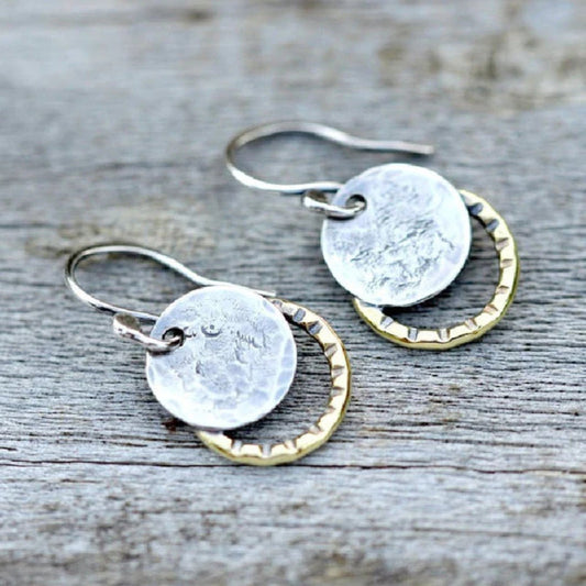 Elegante Vintage-Ohrringe aus Gold und Silber