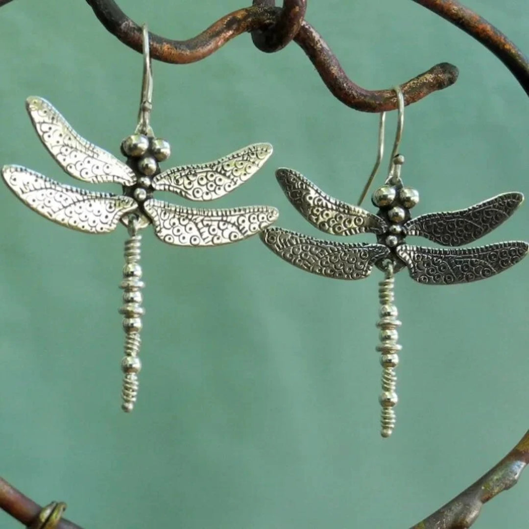 Elegante Vintage-Libelle-Ohringe aus Sterling Silber