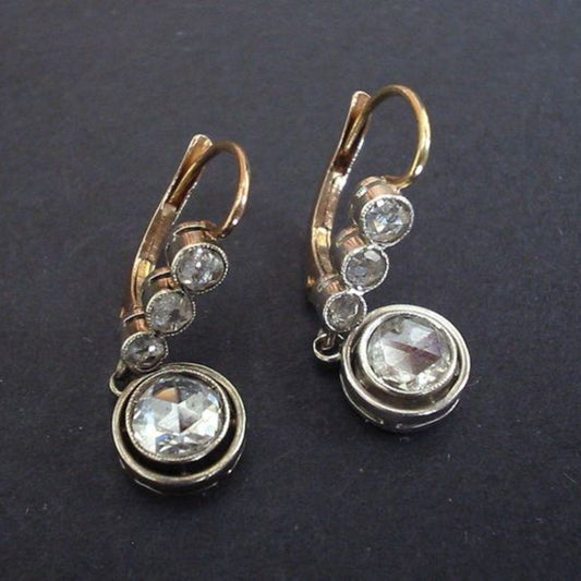 Elegante Vintage Zirkonia-Ohringe in Gold