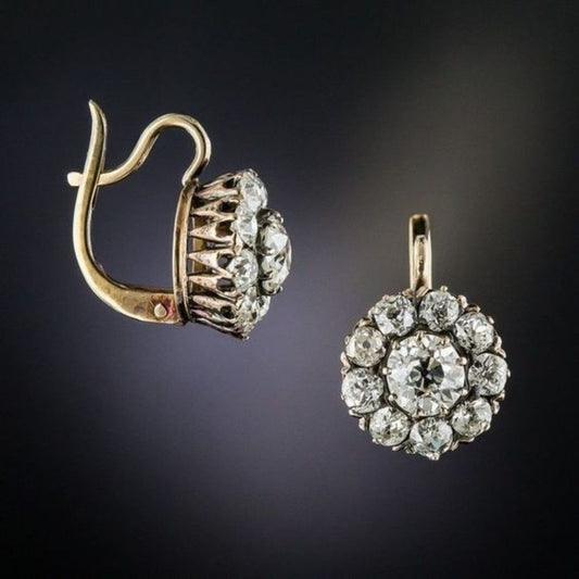 Elegante Vintage Goldohrringe von Edelstein