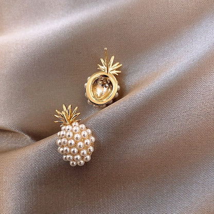 Exotische Ananas-Ohrringe mit glitzernden Perlen