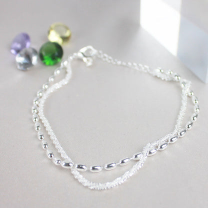 Glänzendes Zirkonia-Armband aus Silber