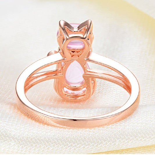 Eleganter Roségold-Katzenring