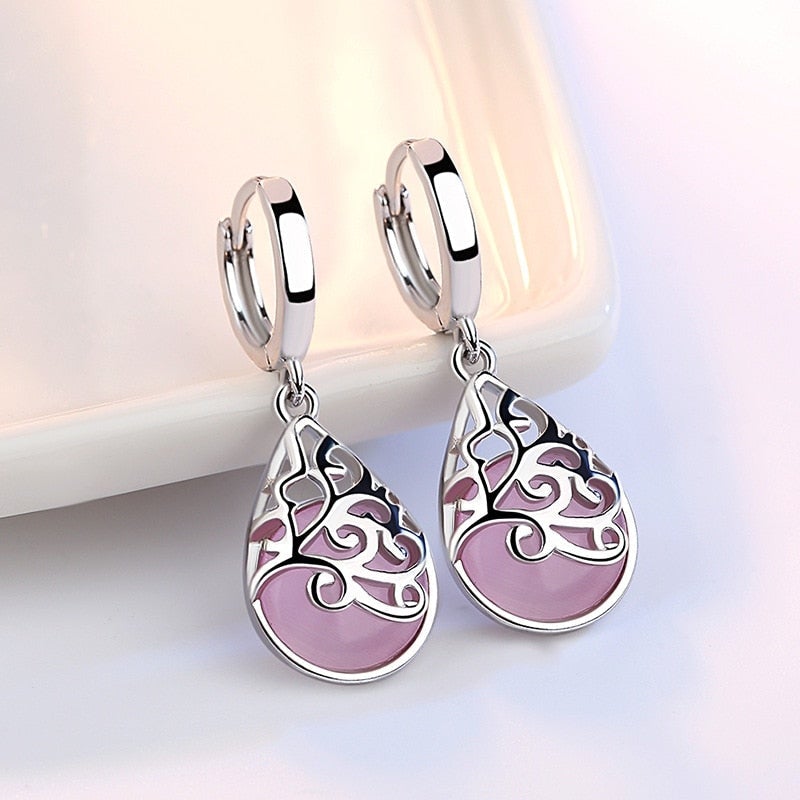 Elegante Baum des Lebens Ohrringe aus echtem 925er Sterling Silber