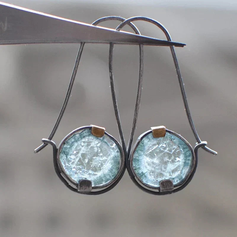 Charmante Vintage Mondkristall-Ohrstecker