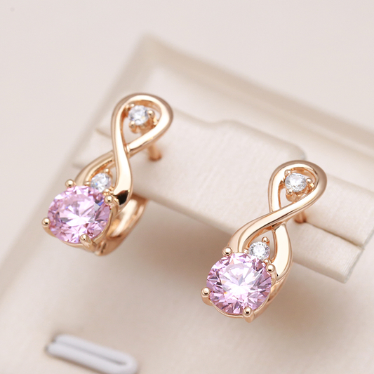 Strahlende rosa Zirkonohrringe für einen eleganten Auftritt