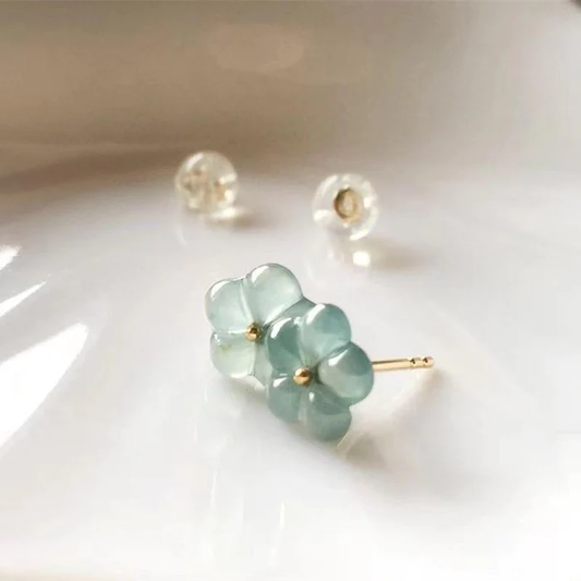 Exquisite Vintage Türkis Kristall Blumenohrringe