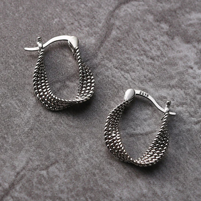 Elegante Vintage Silber Mesh Ohrringe – Zeitloser Chic für jeden Anlass
