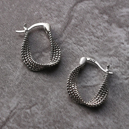 Elegante Vintage Silber Mesh Ohrringe – Zeitloser Chic für jeden Anlass