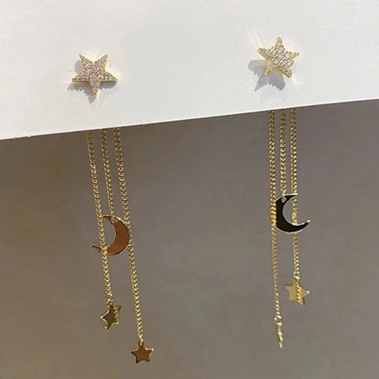 Glanzvolle Ohrringe mit funkelnden goldenen Sternen
