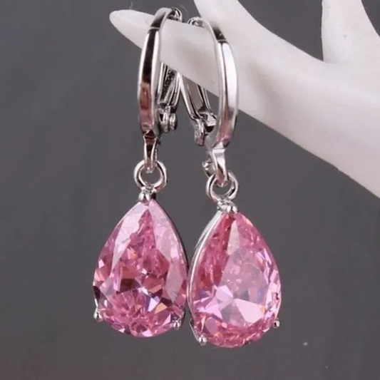 Stylische rosa Kristall-Ohrringe für einen Hauch von Eleganz