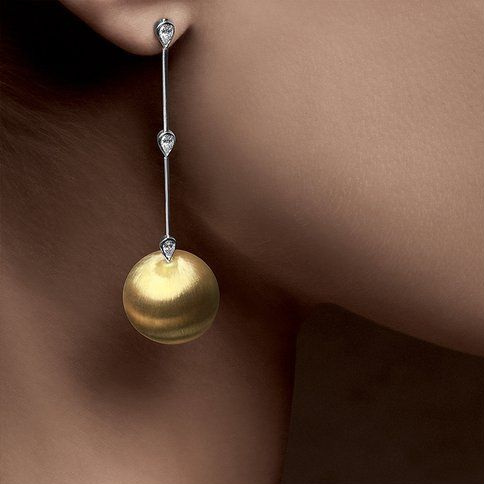 Elegante Vintage Goldene Kugelohrringe