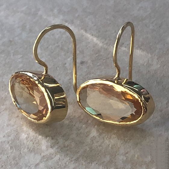 Elegante Vintage Goldkristall Ohrringe