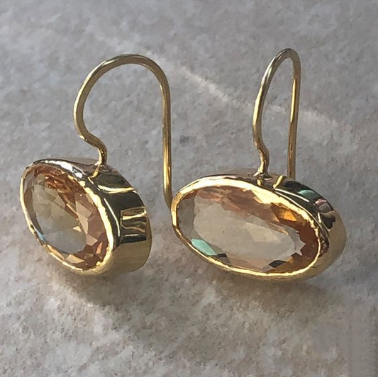 Elegante Vintage Goldkristall Ohrringe