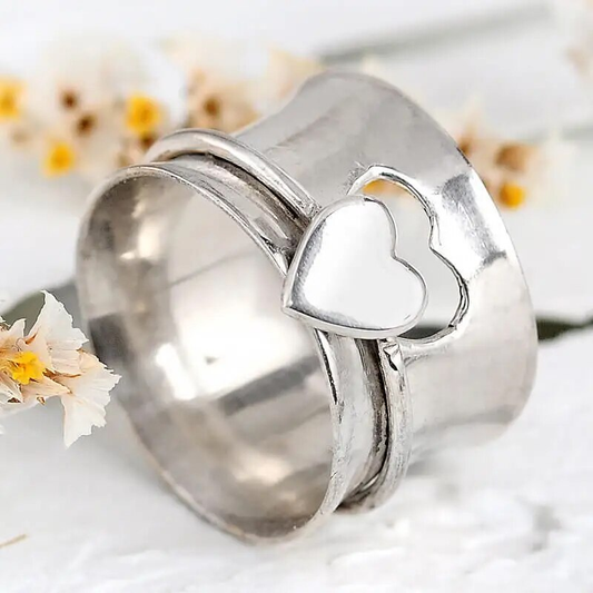 Vintage Herzring im edlen Silberdesign