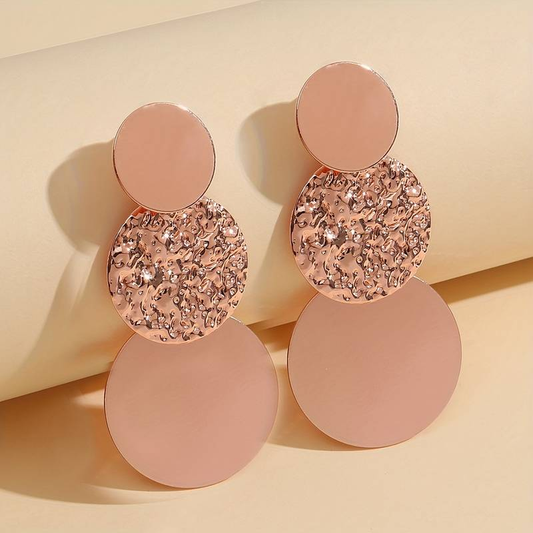 Charmante Vintage-Runde Rosa Ohrringe