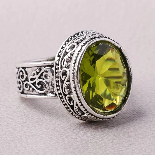 Retro Olivgrüner Glassring