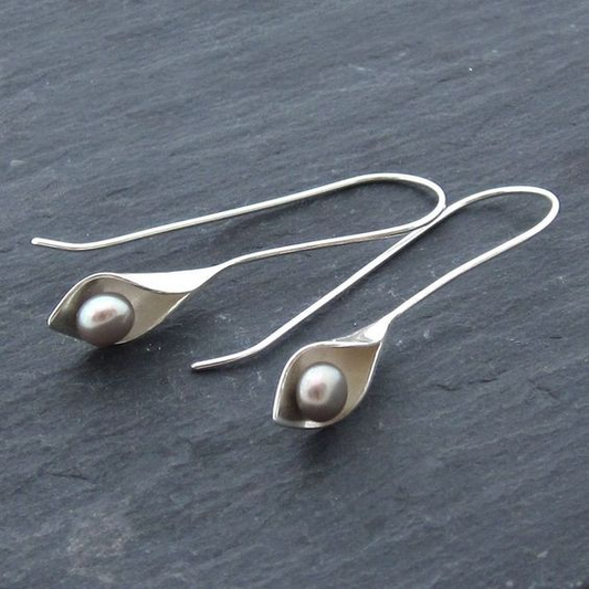 Elegante Vintage Silberperlen Ohrringe mit schickem Anhänger-Design