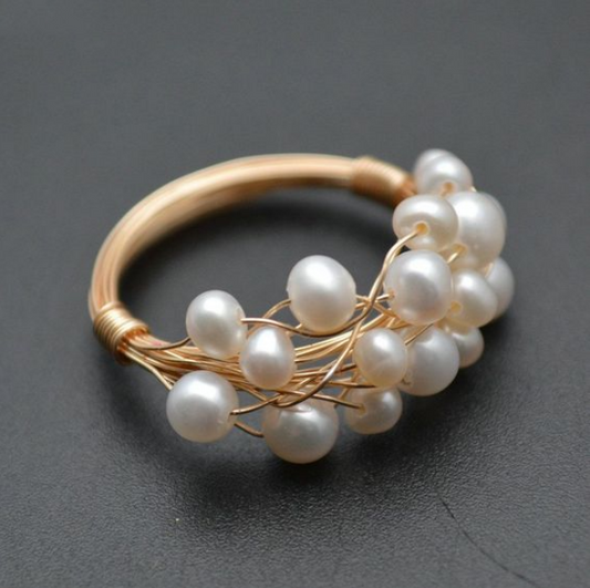 Bezaubernder Vintage-Perlennest-Ring