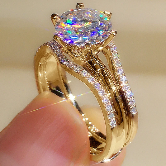 Glamouröses Vintage-Ring-Set mit Funkelnden Akzenten