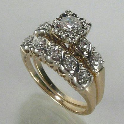 Faszinierender Vintage-Goldring mit funkelndem Glitzer