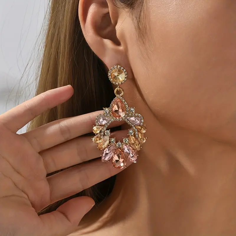 Elegante Boho-Kristall-Hängerohrringe