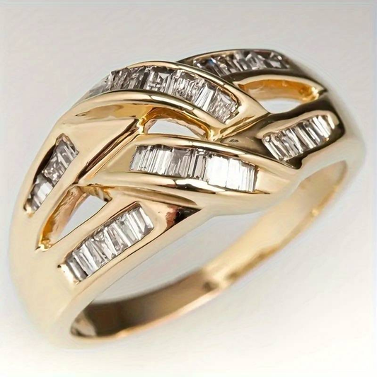 Funky Retro-Ring mit schimmerndem Glanz