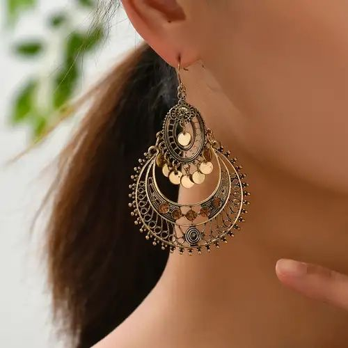 Vintage-inspirierte Goldmandala-Ohrhänger für einen zeitlosen Look