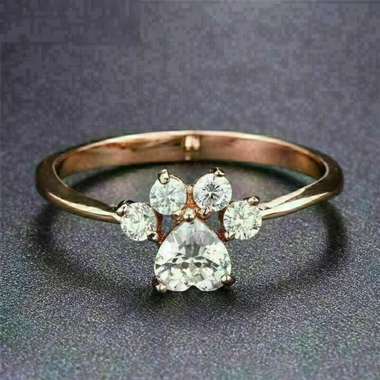 Charmanter Vintage Zirkonia Pfotenabdruckring