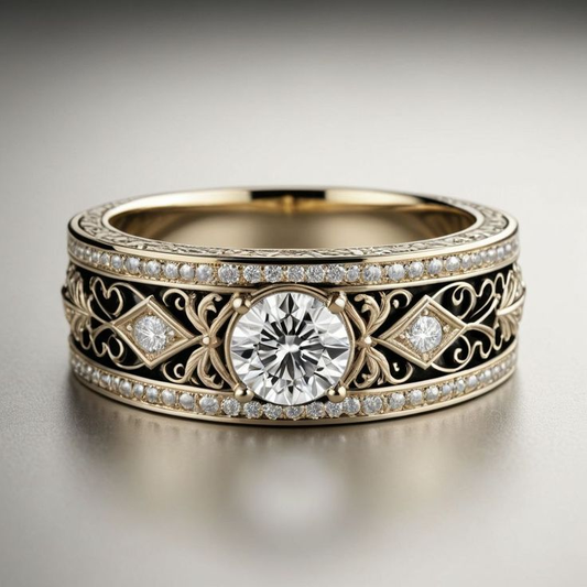 Exquisiter Vintage-Ring mit funkelndem Kristall in edler Vergoldung