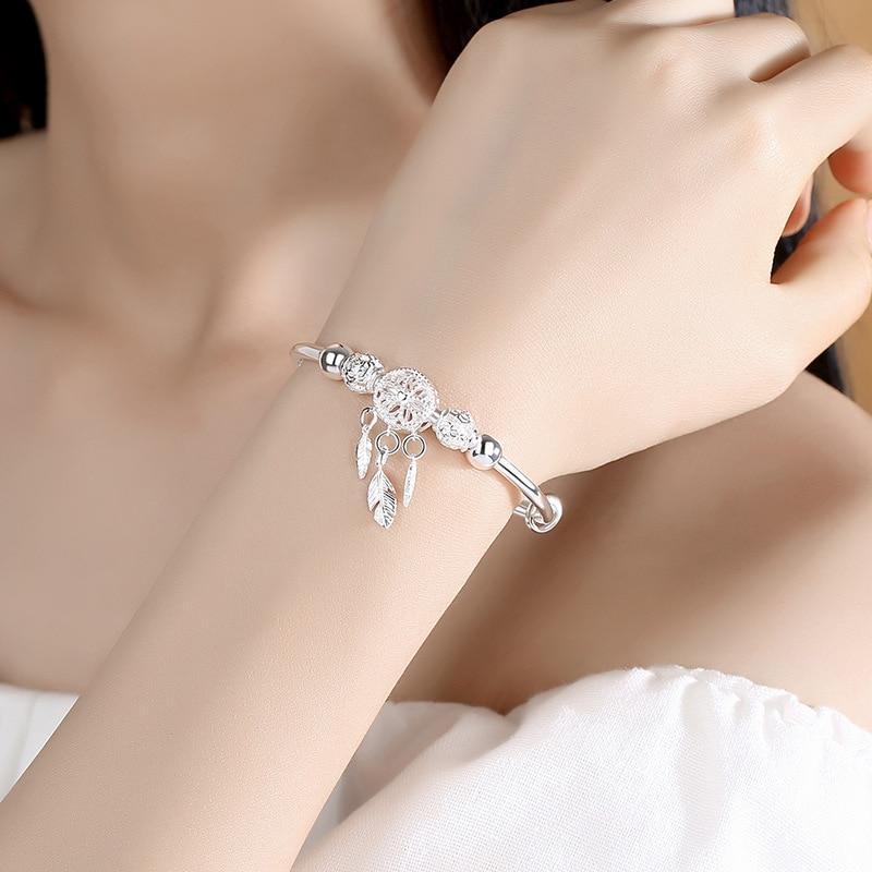 Verstellbares Traumfänger-Armband aus hochwertigem 925er Silber