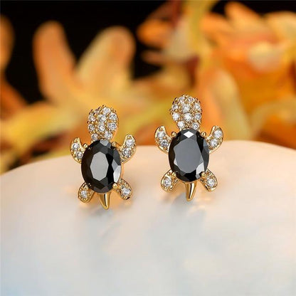 Elegante Meeresschildkröten-Ohrringe aus edlem Zirkonium und hochwertigem Silber